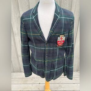 Polo Ralph Lauren Plaid Crest Preppy Sport Coat Jacket